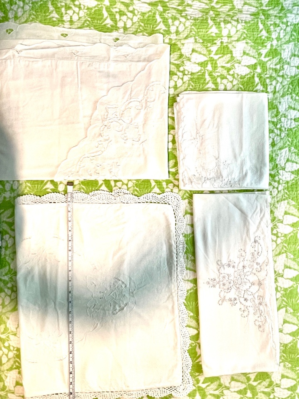 Lot of Vintage Four Pillow Shams and Cases Perfect Condition!